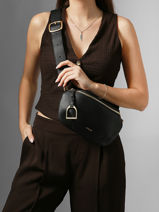 Sac Banane Torsade Cuir Etrier Noir torsade ETOS022M-vue-porte